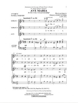 page one of Ave Maria (SSA Choir)