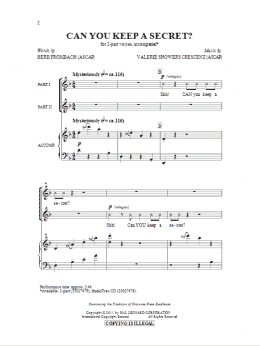page one of Can You Keep A Secret? (2-Part Choir)