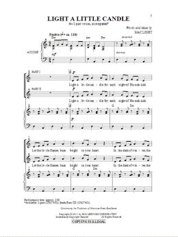 page one of Light A Little Candle (2-Part Choir)