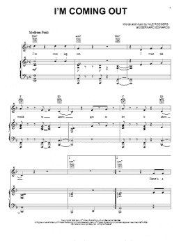 page one of I'm Coming Out (Piano, Vocal & Guitar Chords (Right-Hand Melody))