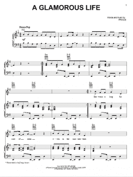 page one of A Glamorous Life (Piano, Vocal & Guitar Chords (Right-Hand Melody))