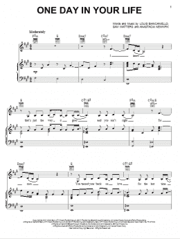 page one of One Day In Your Life (Piano, Vocal & Guitar Chords (Right-Hand Melody))
