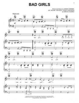 page one of Bad Girls (Piano, Vocal & Guitar Chords (Right-Hand Melody))