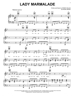 page one of Lady Marmalade (Piano, Vocal & Guitar Chords (Right-Hand Melody))