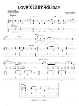 page one of Love's Last Holiday (Guitar Tab)