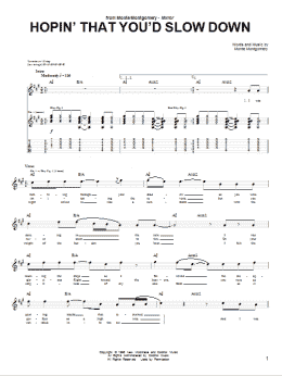 page one of Hopin' That You'd Slow Down (Guitar Tab)