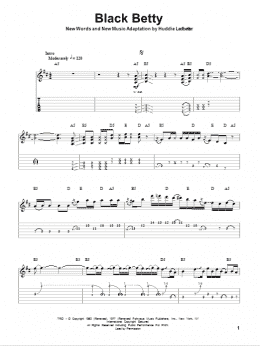 page one of Black Betty (Guitar Tab (Single Guitar))