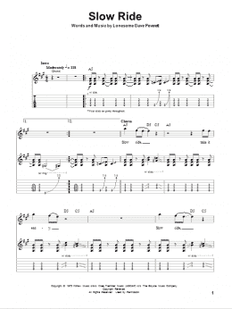 page one of Slow Ride (Guitar Tab (Single Guitar))