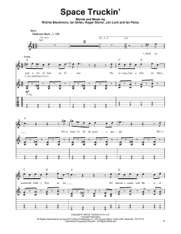 page one of Space Truckin' (Guitar Tab (Single Guitar))