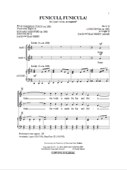page one of Funiculi, Funicula (2-Part Choir)