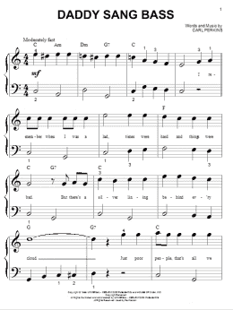 page one of Daddy Sang Bass (Big Note Piano)