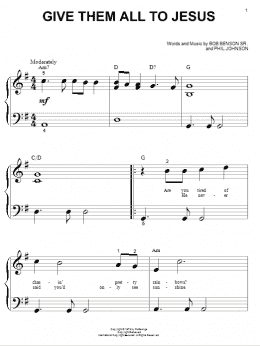 page one of Give Them All To Jesus (Big Note Piano)