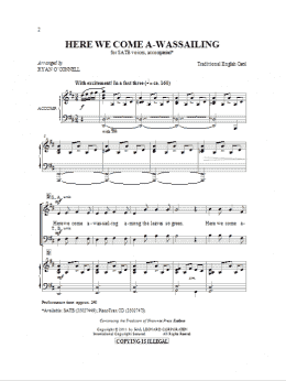 page one of Here We Come A-Wassailing (SATB Choir)