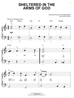 page one of Sheltered In The Arms Of God (Big Note Piano)