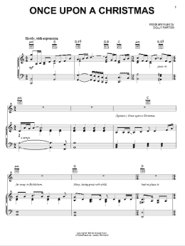 page one of Once Upon A Christmas (Piano, Vocal & Guitar Chords (Right-Hand Melody))
