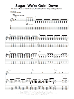 page one of Sugar, We're Goin' Down (Guitar Tab (Single Guitar))