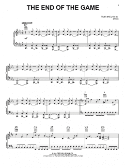 page one of The End Of The Game (Piano, Vocal & Guitar Chords (Right-Hand Melody))