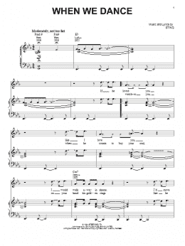 page one of When We Dance (Piano, Vocal & Guitar Chords (Right-Hand Melody))