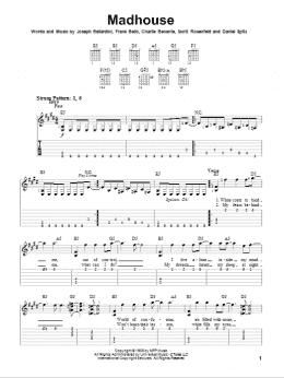 page one of Madhouse (Easy Guitar Tab)