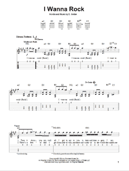 page one of I Wanna Rock (Easy Guitar Tab)