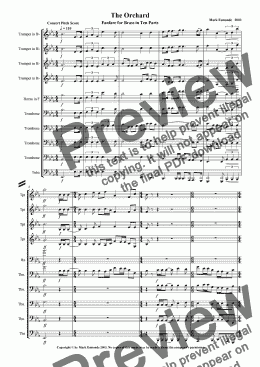 page one of The Orchard Fanfare for Brass in ten parts