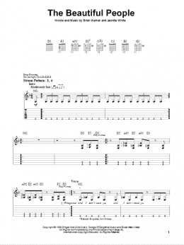 page one of The Beautiful People (Easy Guitar Tab)