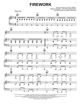 page one of Firework (Piano, Vocal & Guitar Chords (Right-Hand Melody))