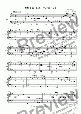 page one of Song Without Words # 32 [Piano]