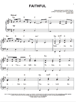 page one of Faithful (Easy Piano)