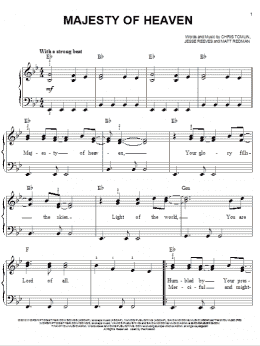 page one of Majesty Of Heaven (Easy Piano)