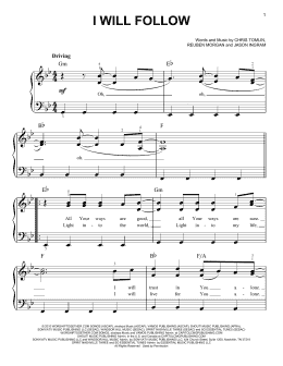 page one of I Will Follow (Easy Piano)