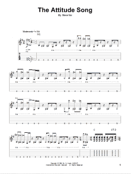 page one of The Attitude Song (Guitar Tab (Single Guitar))