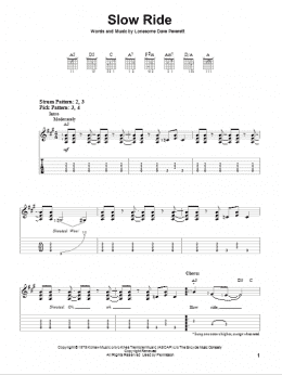 page one of Slow Ride (Easy Guitar Tab)