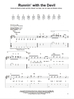 page one of Runnin' With The Devil (Easy Guitar Tab)