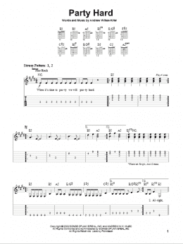 page one of Party Hard (Easy Guitar Tab)