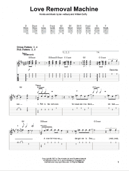 page one of Love Removal Machine (Easy Guitar Tab)