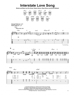 page one of Interstate Love Song (Easy Guitar Tab)