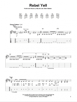 page one of Rebel Yell (Easy Guitar Tab)