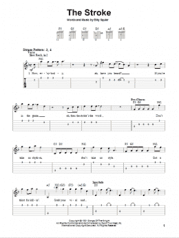 page one of The Stroke (Easy Guitar Tab)