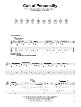 page one of Cult Of Personality (Easy Guitar Tab)