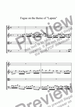 page one of Fugue of the theme of