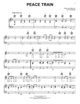 page one of Peace Train (Piano, Vocal & Guitar Chords (Right-Hand Melody))