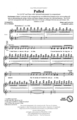 page one of Pulled (from The Addams Family) (arr. Ed Lojeski) (SATB Choir)
