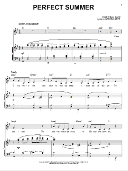 page one of Perfect Summer (Piano & Vocal)