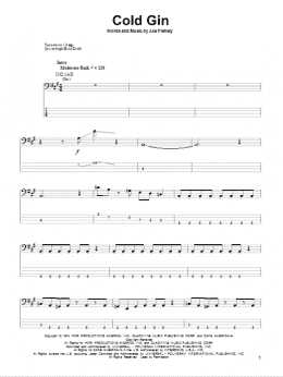 page one of Cold Gin (Bass Guitar Tab)