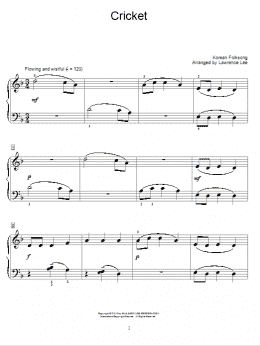 page one of Cricket (Educational Piano)