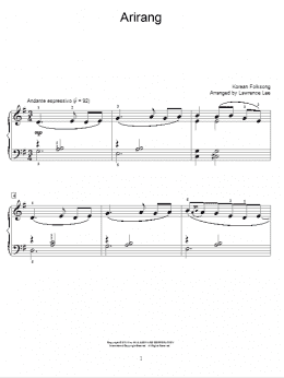 page one of Arirang (Educational Piano)