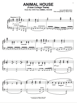 page one of Animal House (Piano Solo)
