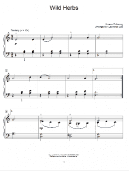 page one of Wild Herbs (Educational Piano)