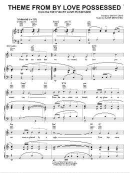 page one of Theme from By Love Possessed (Piano, Vocal & Guitar Chords (Right-Hand Melody))